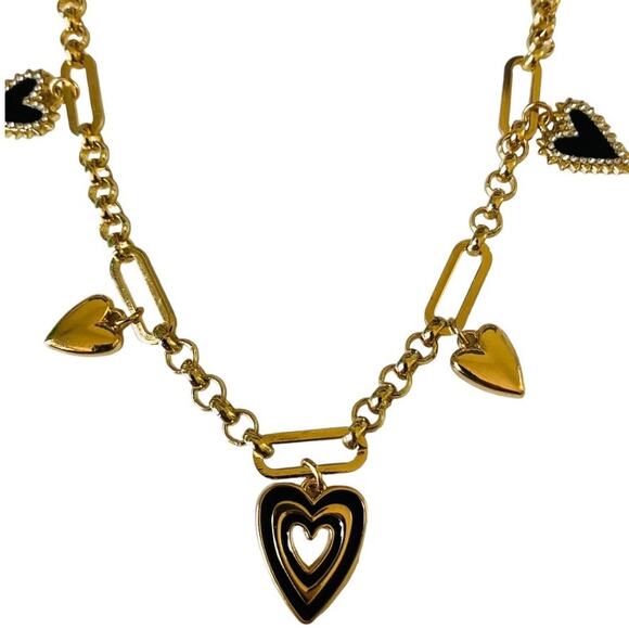 NEW Sugarfix by BaubleBar Gold Black Heart Necklace - Picture 3 of 3